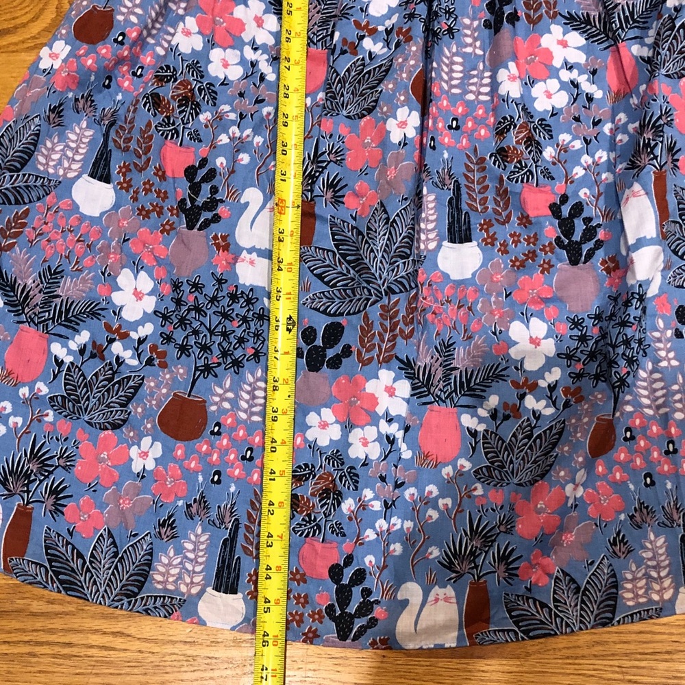 NWOT Floral with cats Smocked Sundress with Straps - Picture 10 of 11